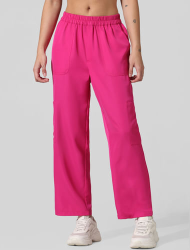 Pink Mid Rise Co-ord Set Pants