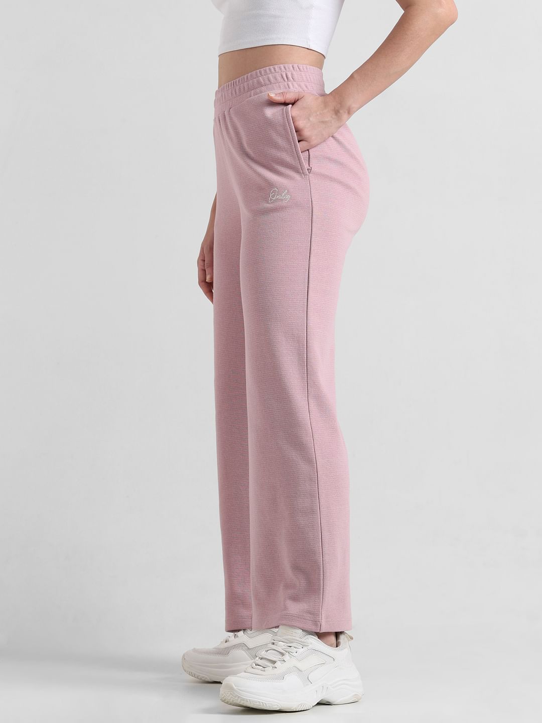 Pink wide leg online sweatpants