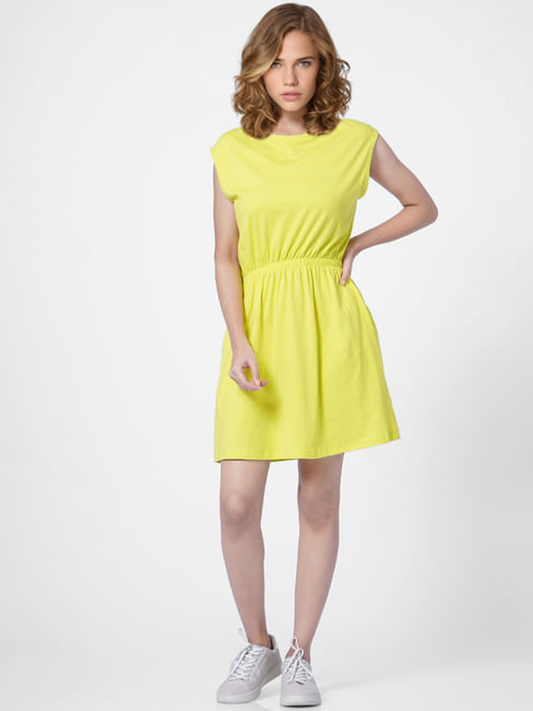 Green Jersey Fit & Flare Dress