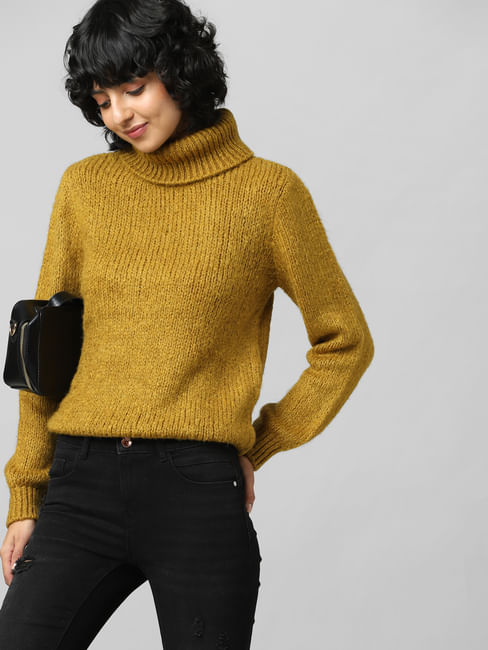Brown Roll Neck Pullover