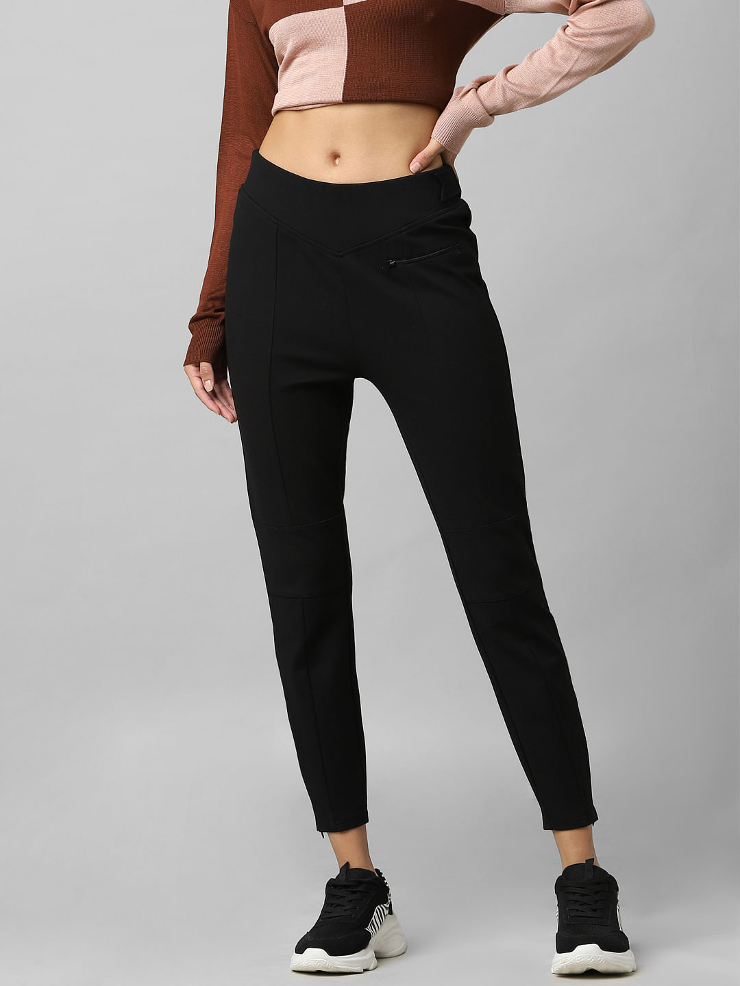 Office Pants Women Side Zipper | Womens Zipper Black Feet Pants - Korean  Style Zipper - Aliexpress