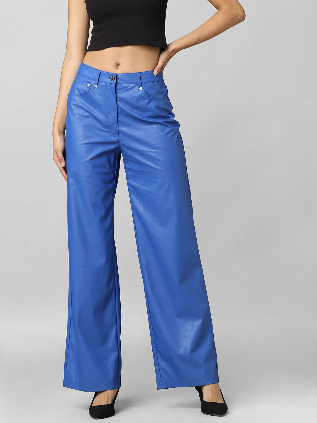FT ROYAL BLUE HIGH WAIST PANTS | Velvet flare pants, High waisted pants,  Blue velvet pants