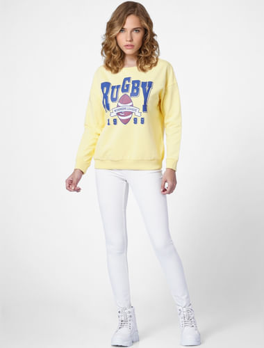 Yellow Graphic Print Sweatshirt