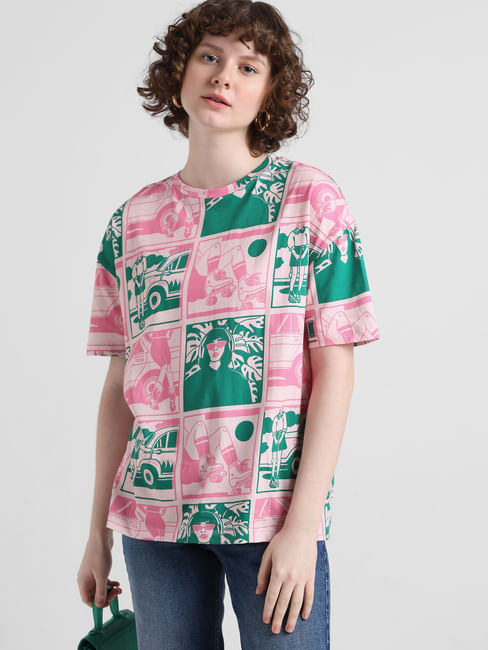 Pink All Over Printed T-shirt