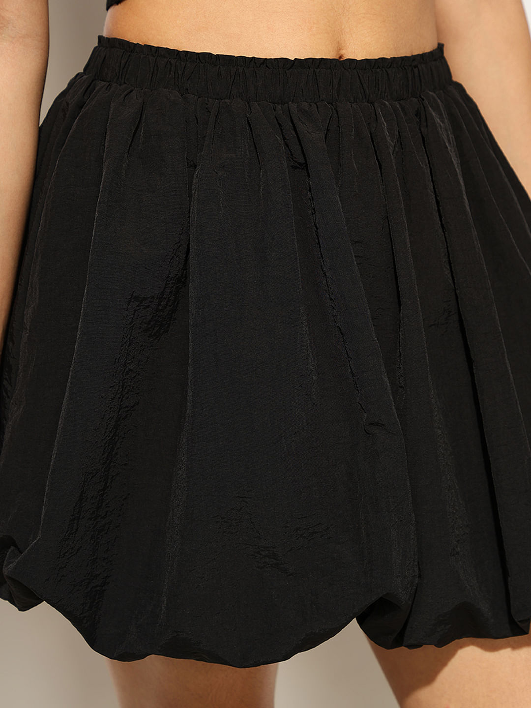 Black Bubble Hem Skirt