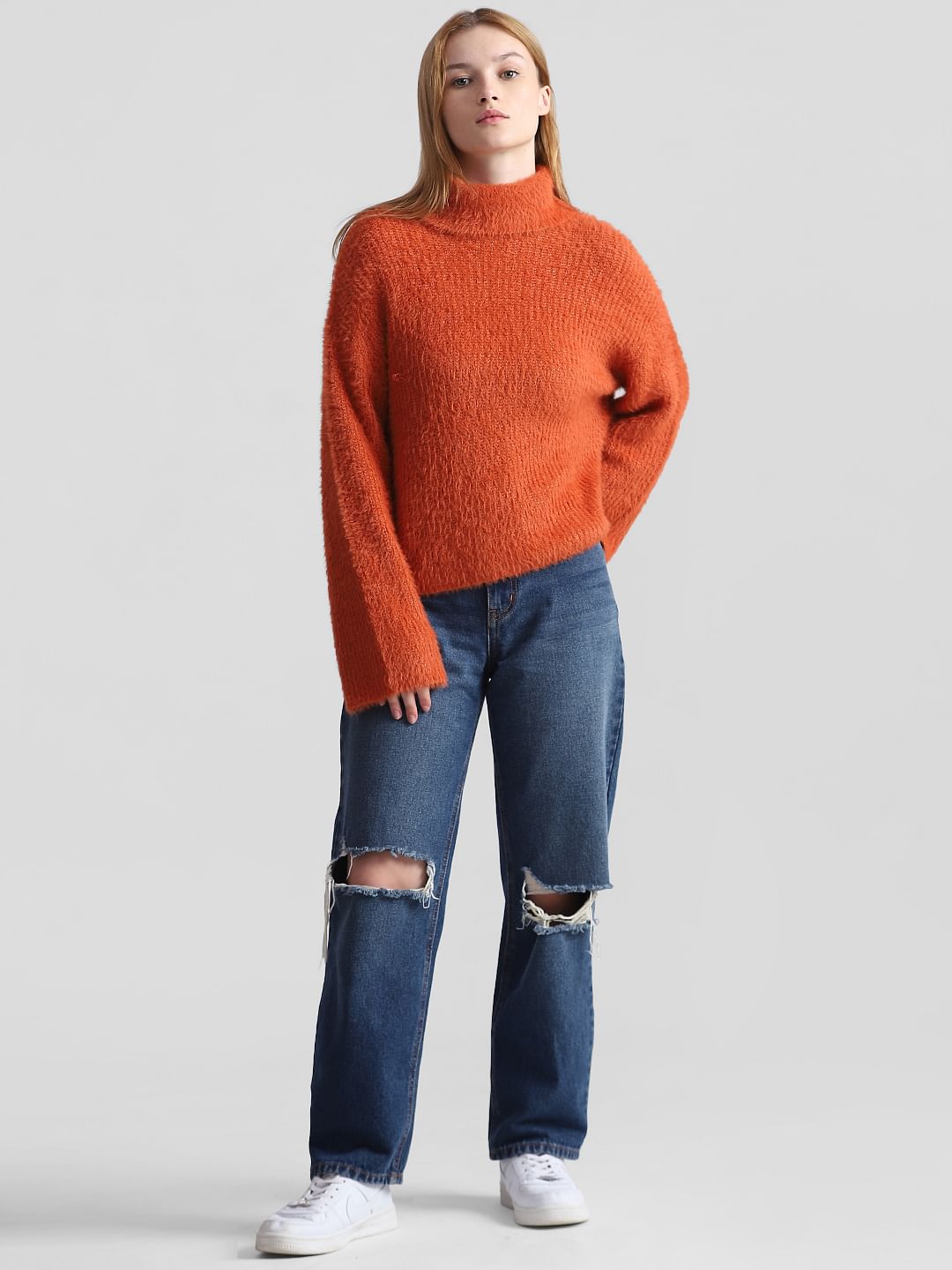 Burnt orange shop turtleneck sweater