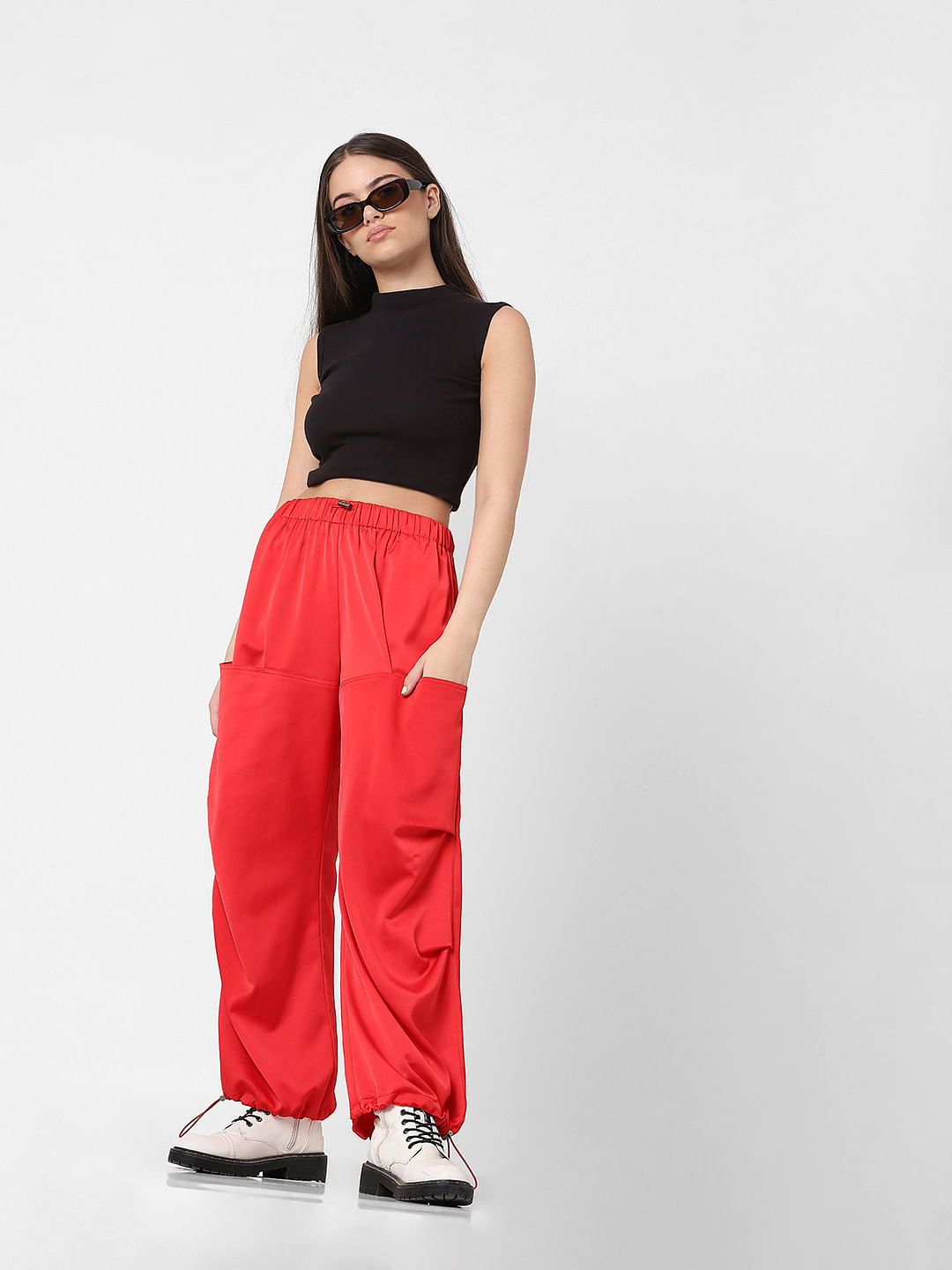 Buy Black High Rise Floral Pants For Women Online in India  VeroModa