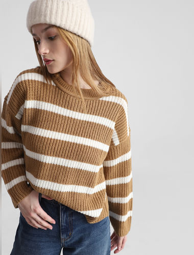 Brown Striped Pullover