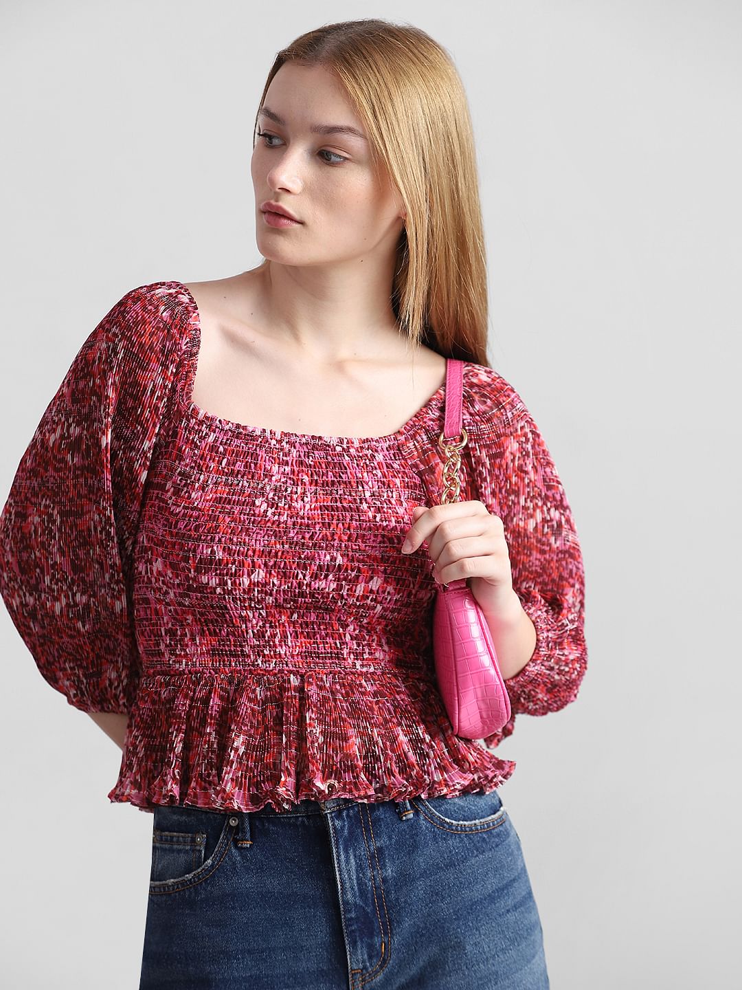 Smocked red top online