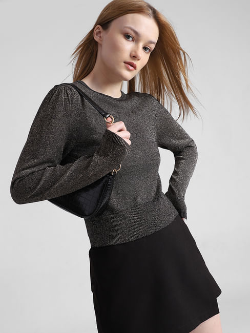 Black Shimmer Pullover