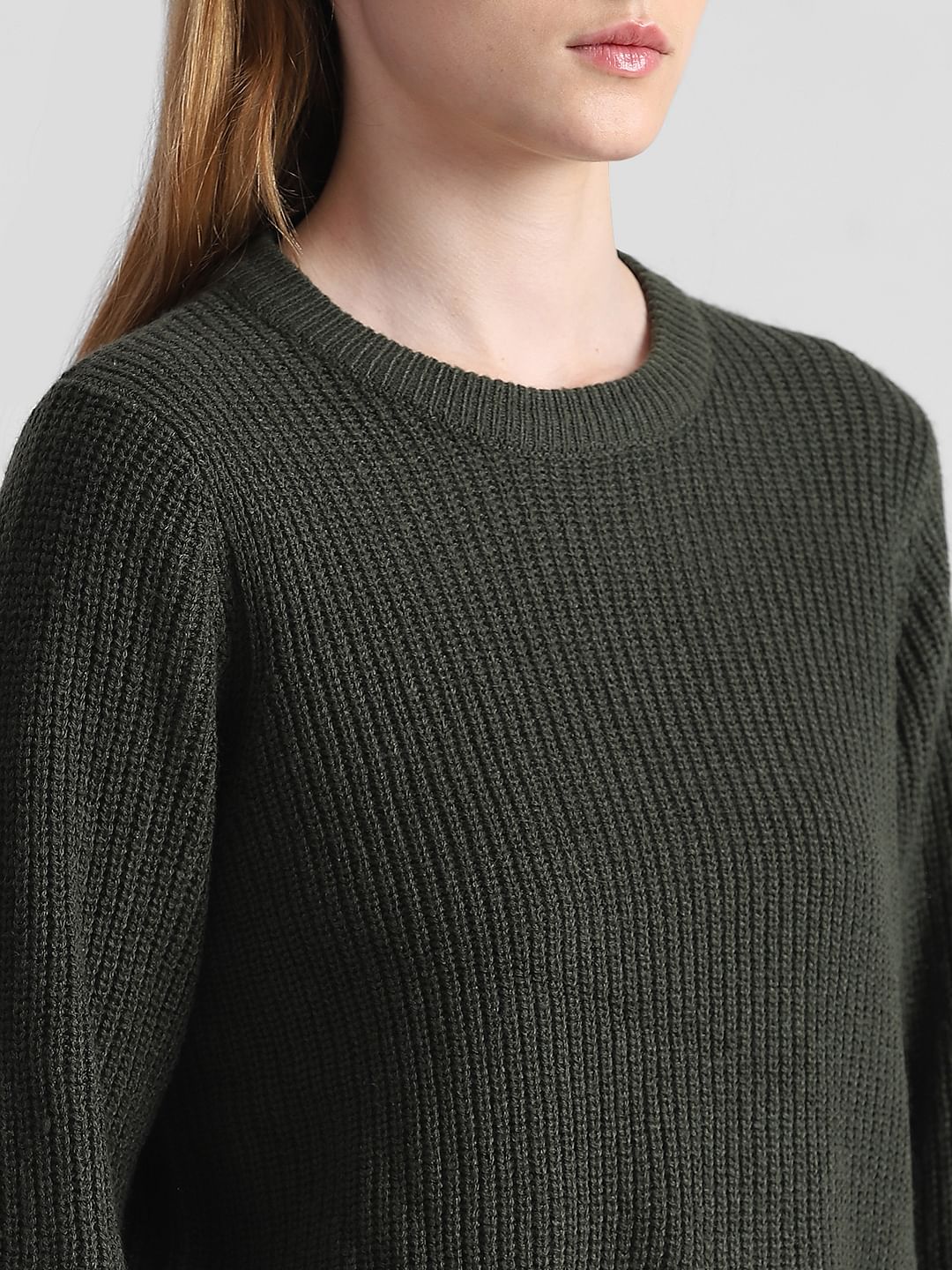 Dark green cropped clearance sweater