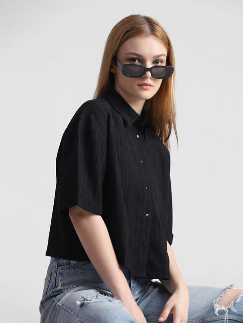 Black Textured Shirt