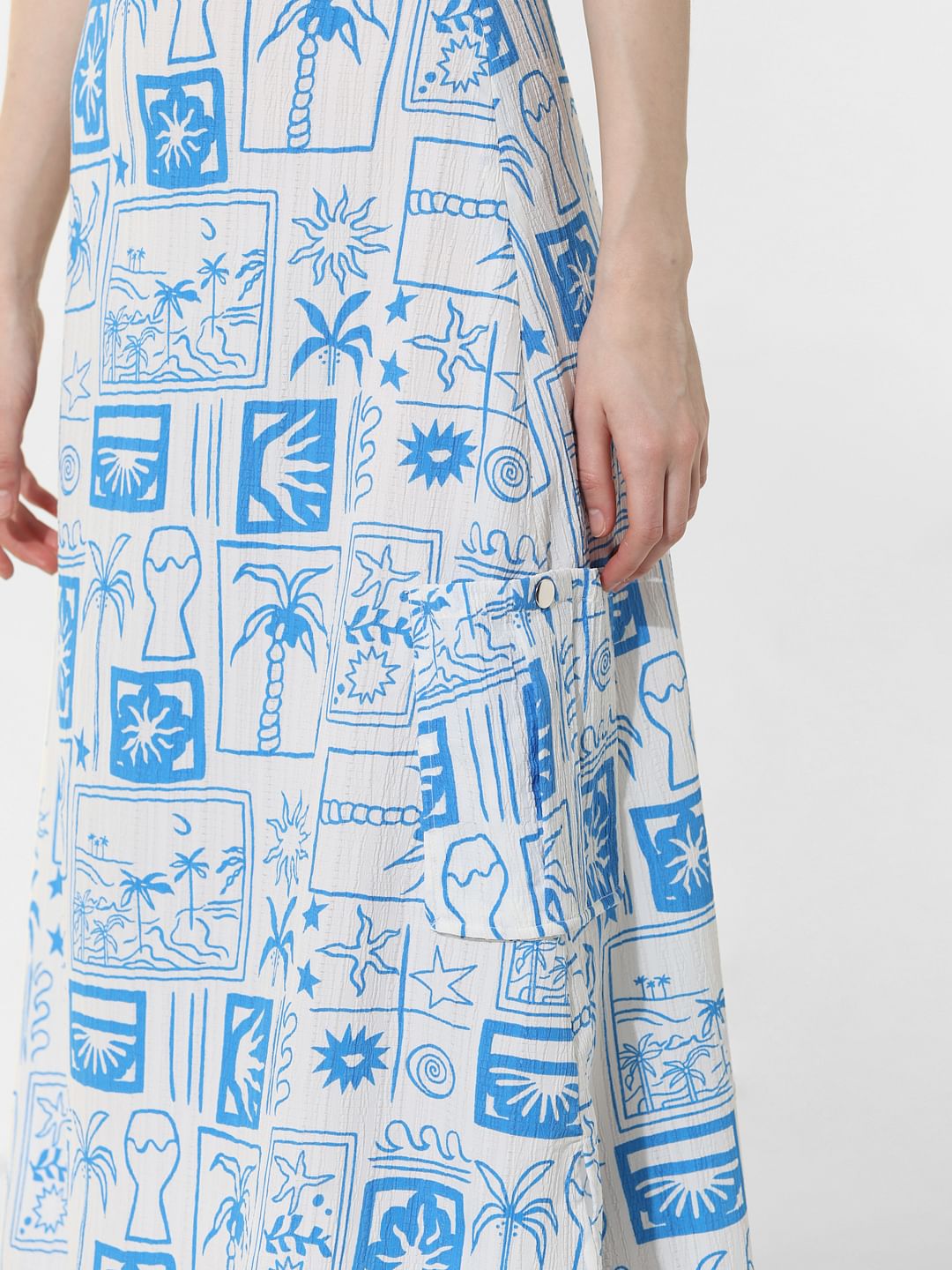 Light blue skirt print best sale