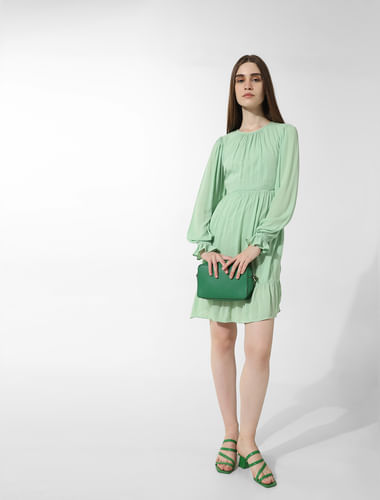 Green Fit & Flare Dress