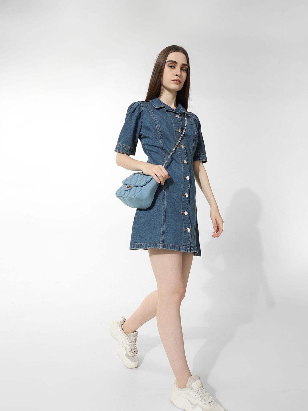 Blue Denim Short Dress