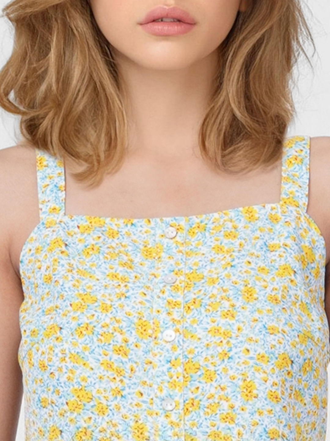 Yellow floral deals tank top