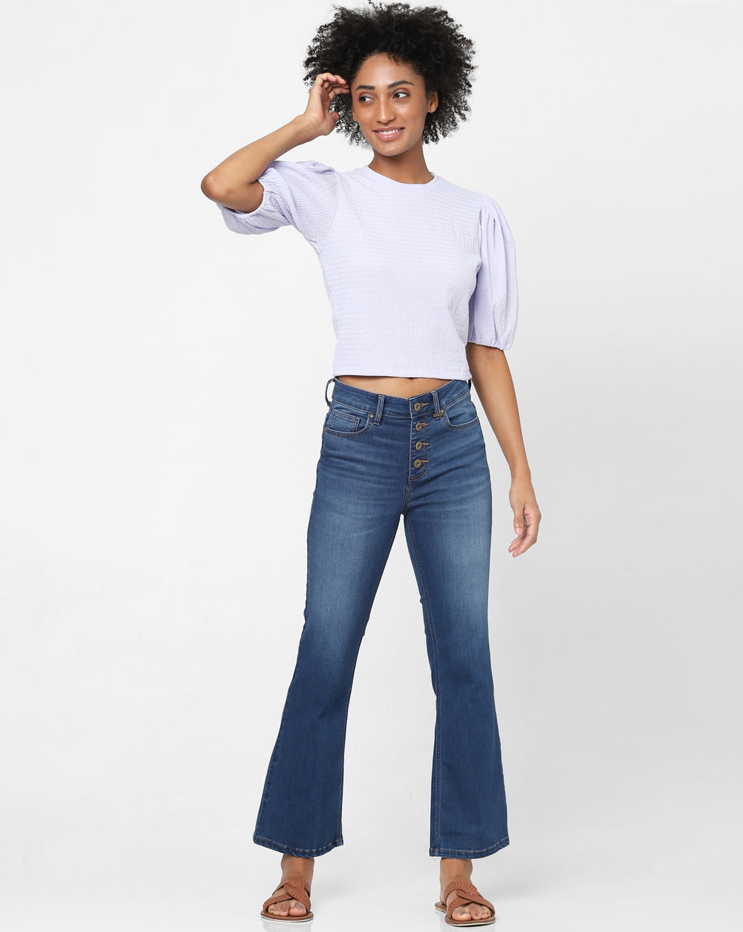 Buy Blue High Waist Flared Jeans For Women Online - ONLY