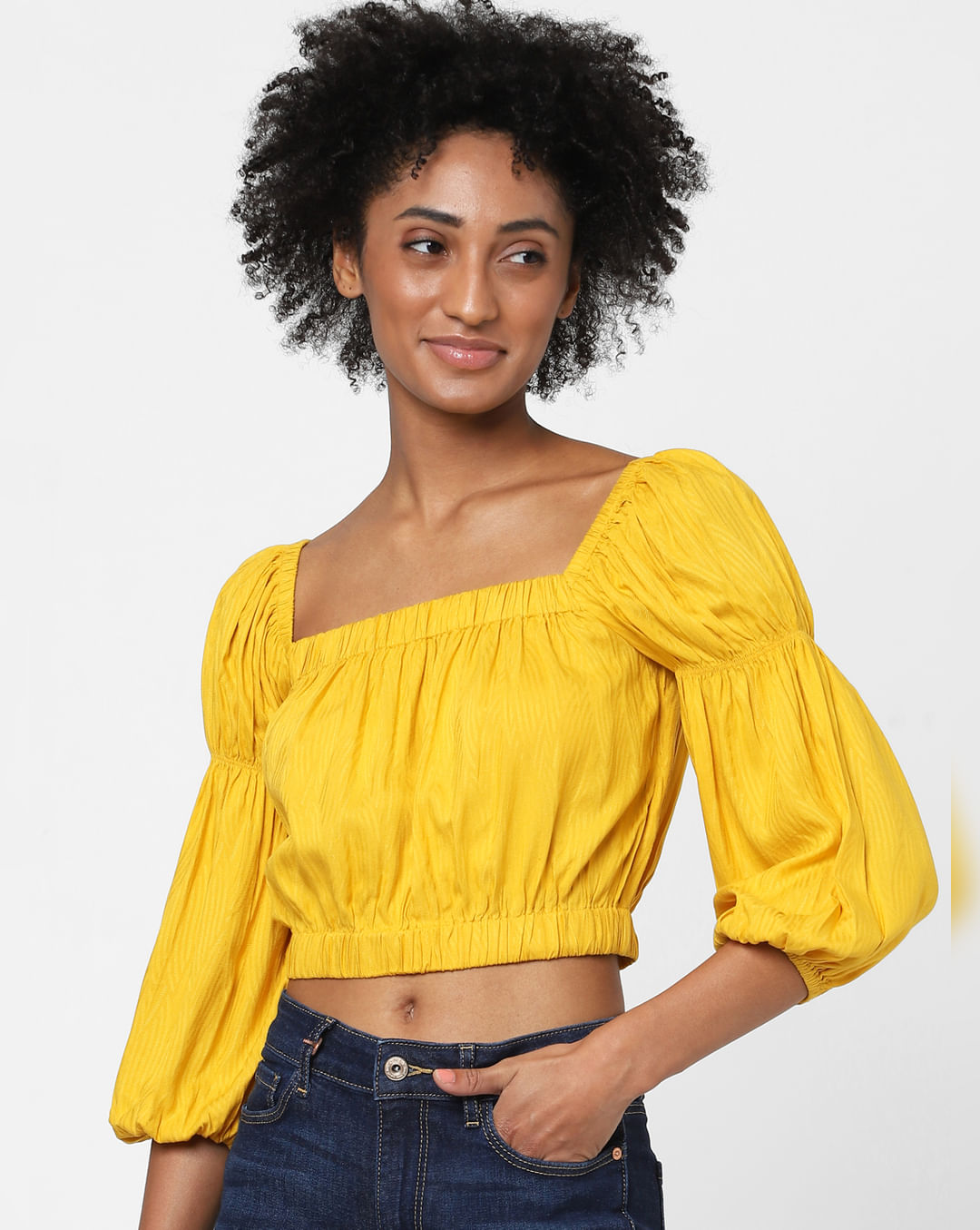 Lace Up Long Sleeve Crop Top — YELLOW SUB TRADING
