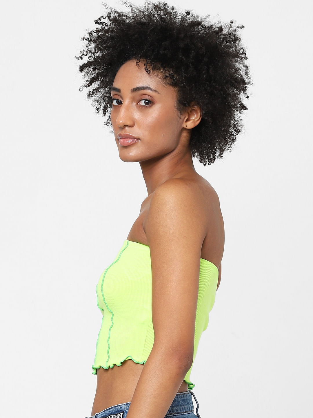 Neon off the shoulder crop top online