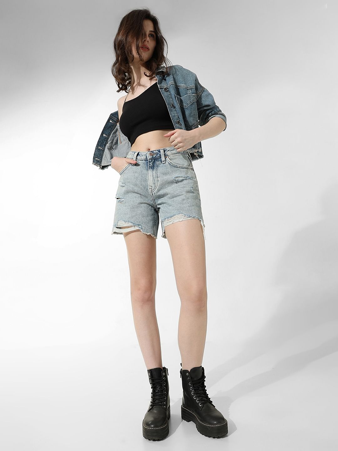 High rise distressed shorts hotsell