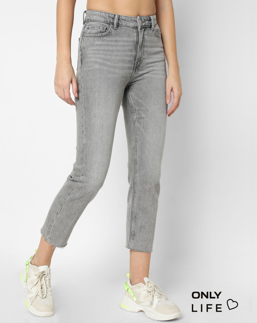 Plt Grey Washed Low Rise Straight Leg Track Pants