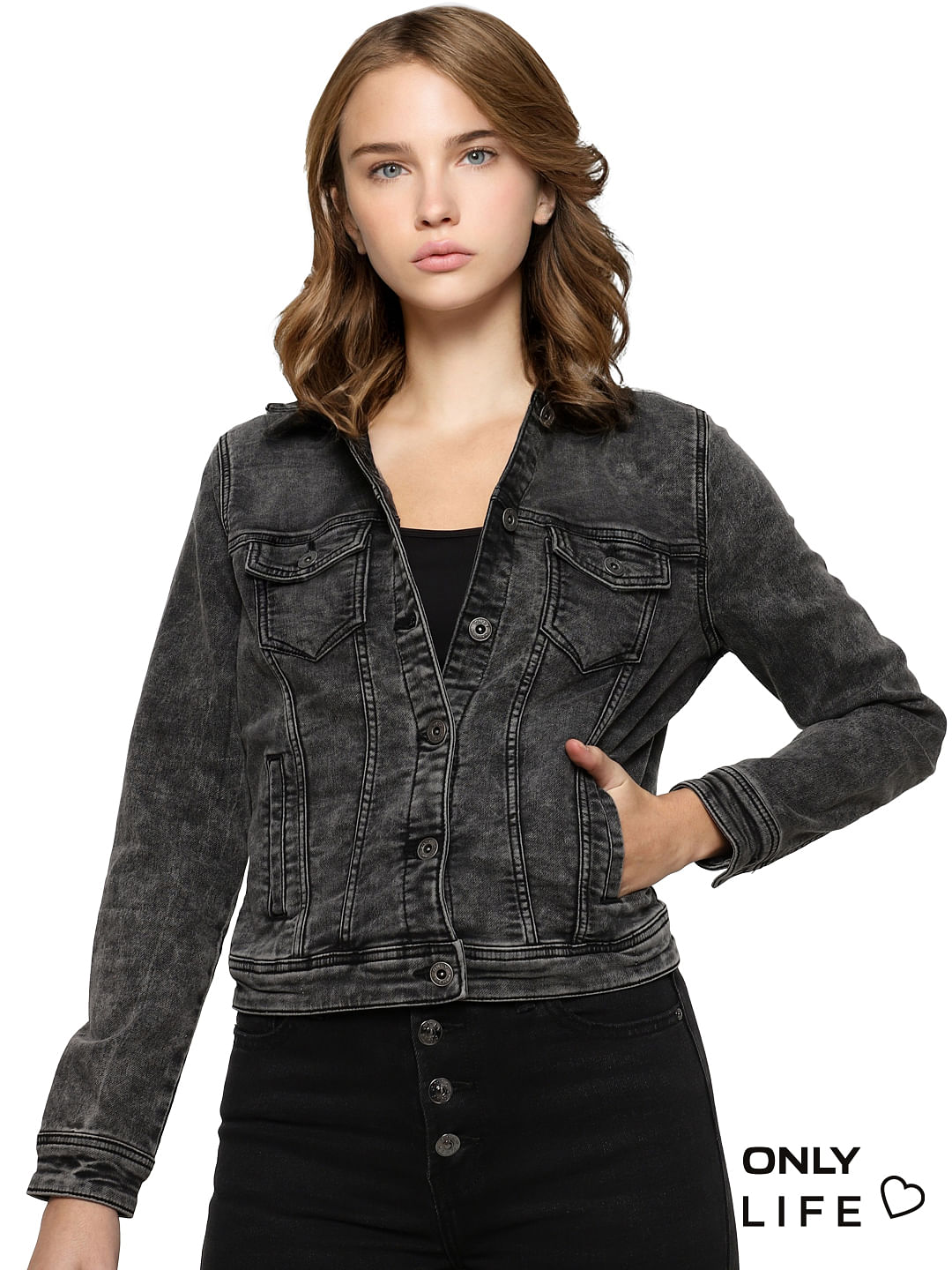Buy Wrangler Womens Denim Jacket ZFWJ1A9 Drenched Small at Amazonin