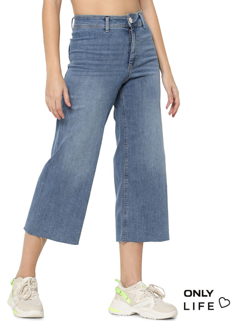 Blue High Rise Flared Jeans 