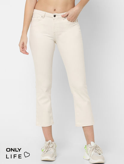 Off-White Mid Rise Flared Jeans 