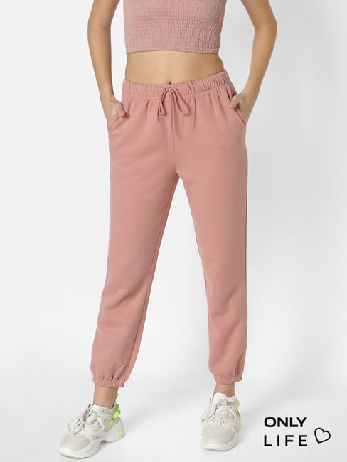 Pink Mid Rise Co-ord Sweatpants