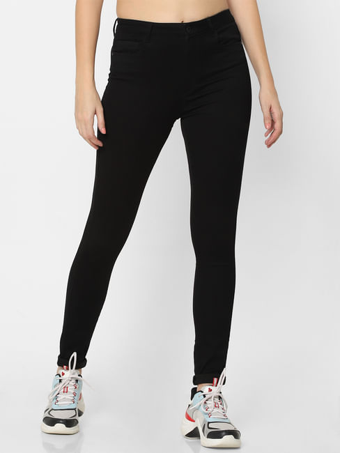 Black High Rise Skinny Fit Jeans 