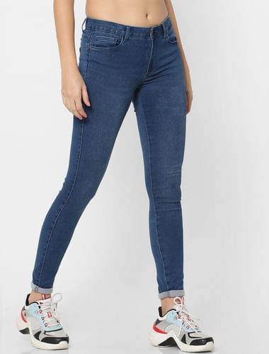 Blue High Rise Skinny Fit Jeans 