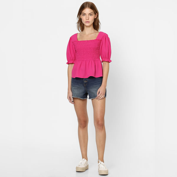 BESTSELLER CLOTHING Pink Puff Sleeves Top