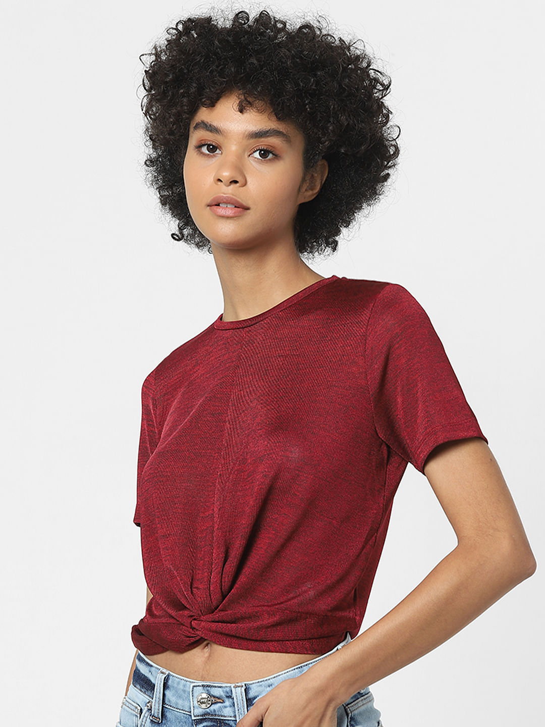 knot front crop tee