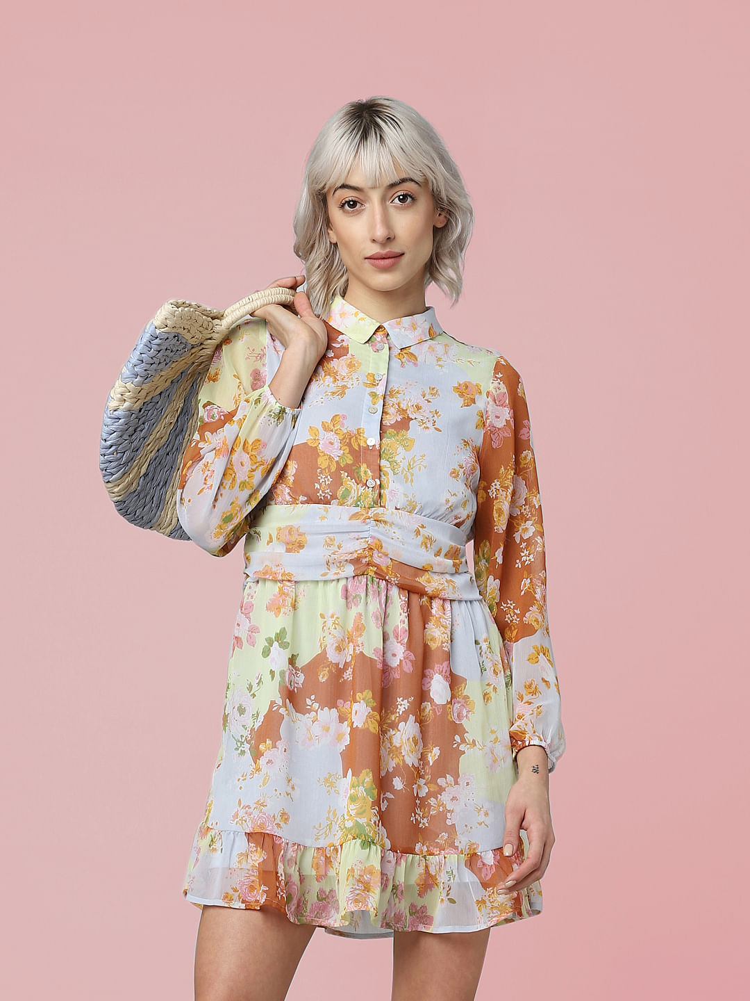 Chiffon sale shirt dress