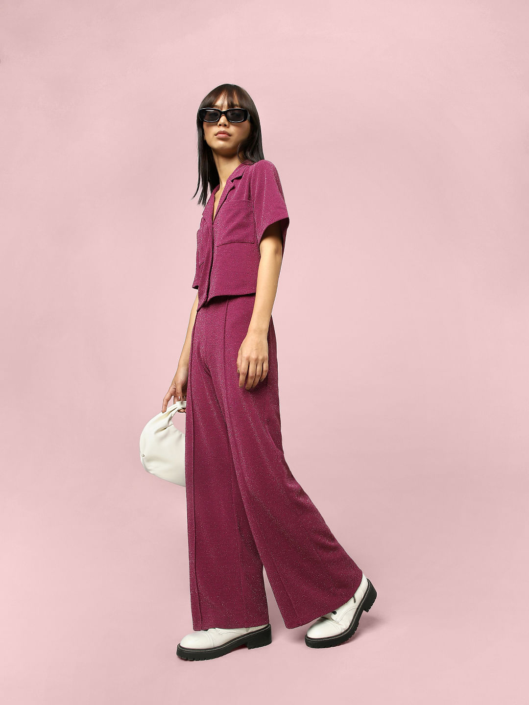 Isabel Shimmer Plisse Pant Set - Pink/combo | Fashion Nova, Matching Sets |  Fashion Nova