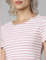 White Striped Ribbed Cropped Top