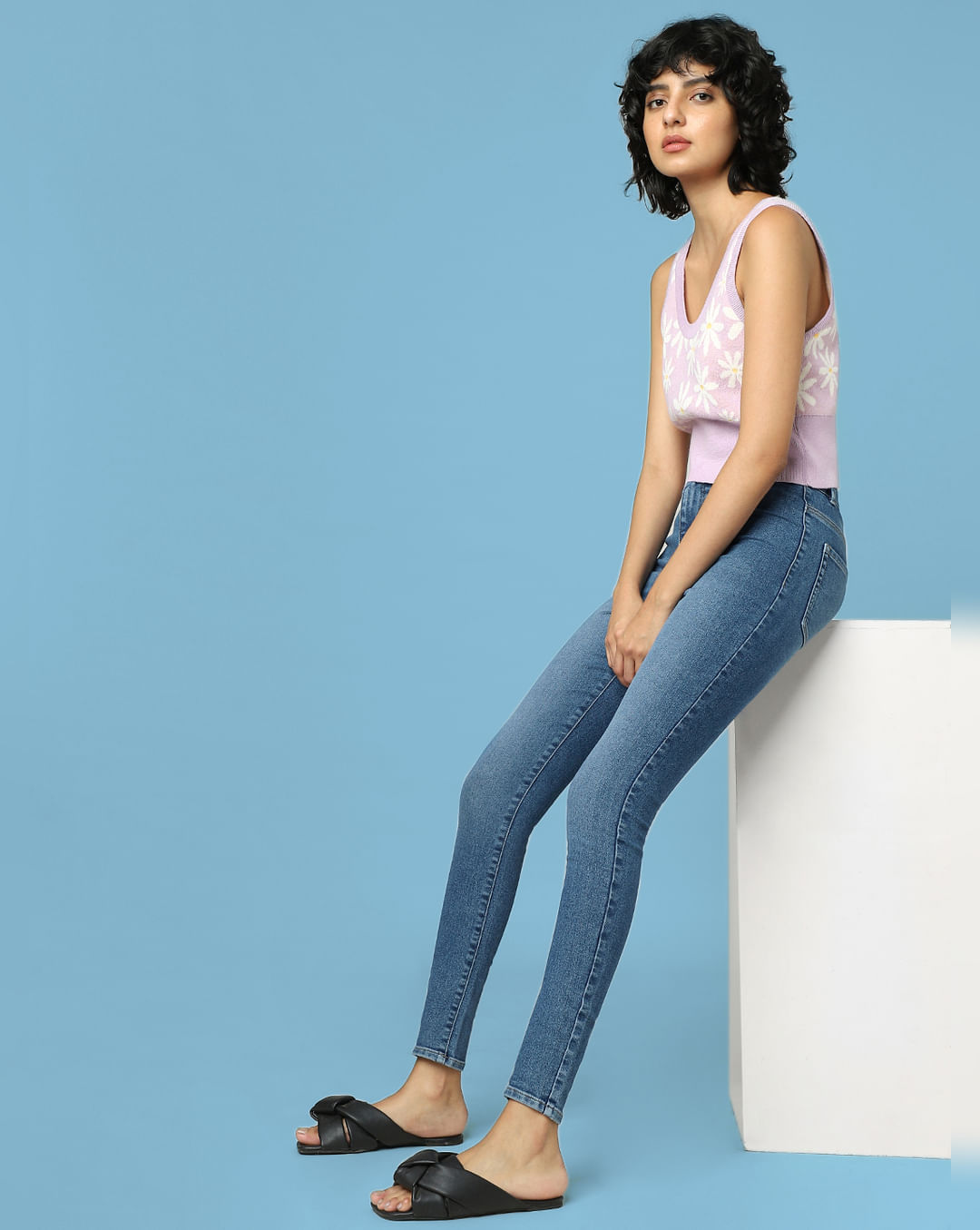 JDY by ONLY Light Blue High Rise Heavily Washed Jeggings