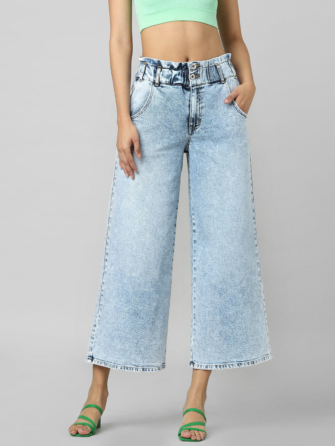 Plus Size Light Blue Stretch Elasticated Waist MOM Jeans | Yours Clothing