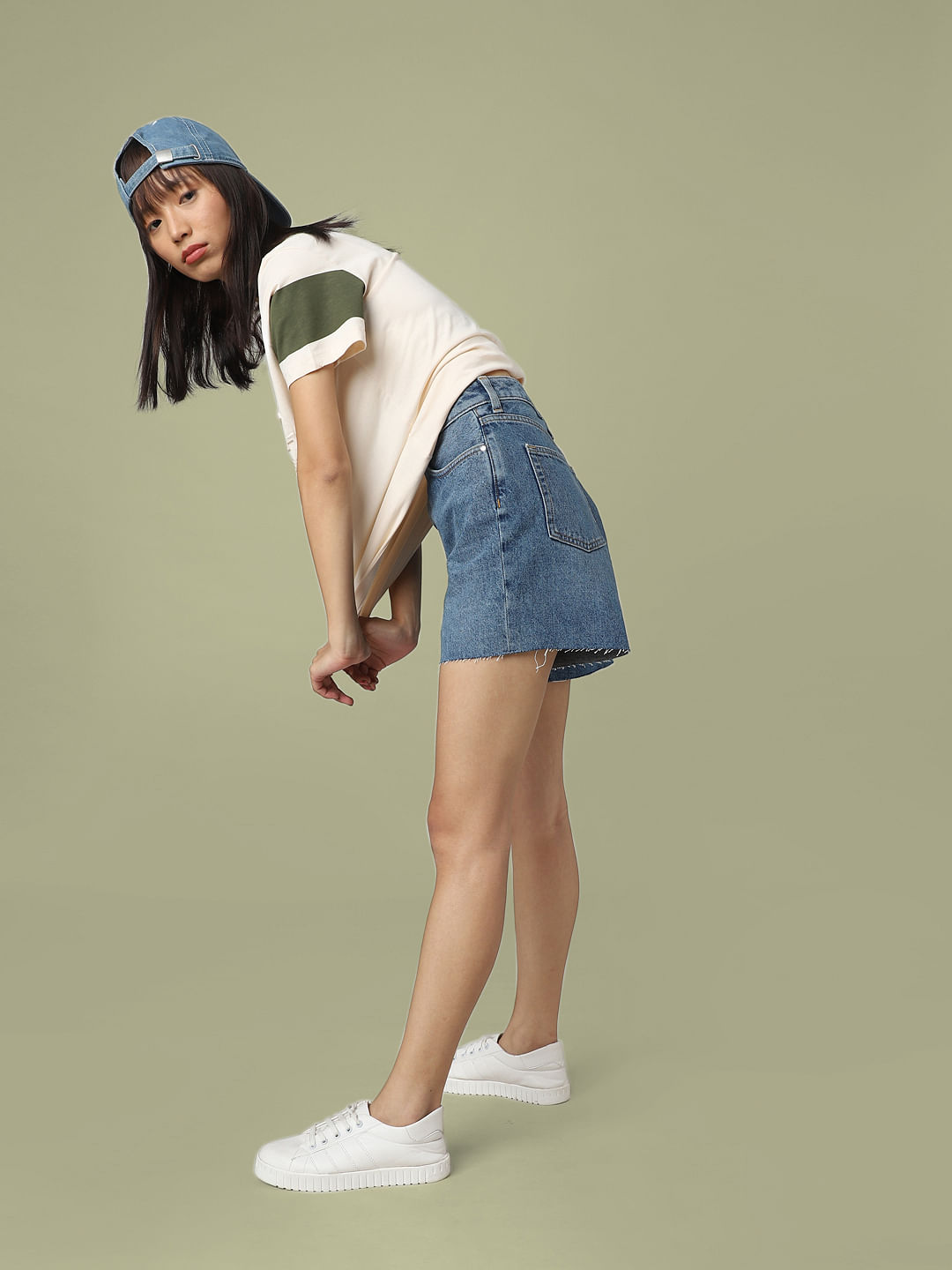 Buy SISNEY Women Trendy High Rise Denim Shorts (S, Dark Blue7) at Amazon.in
