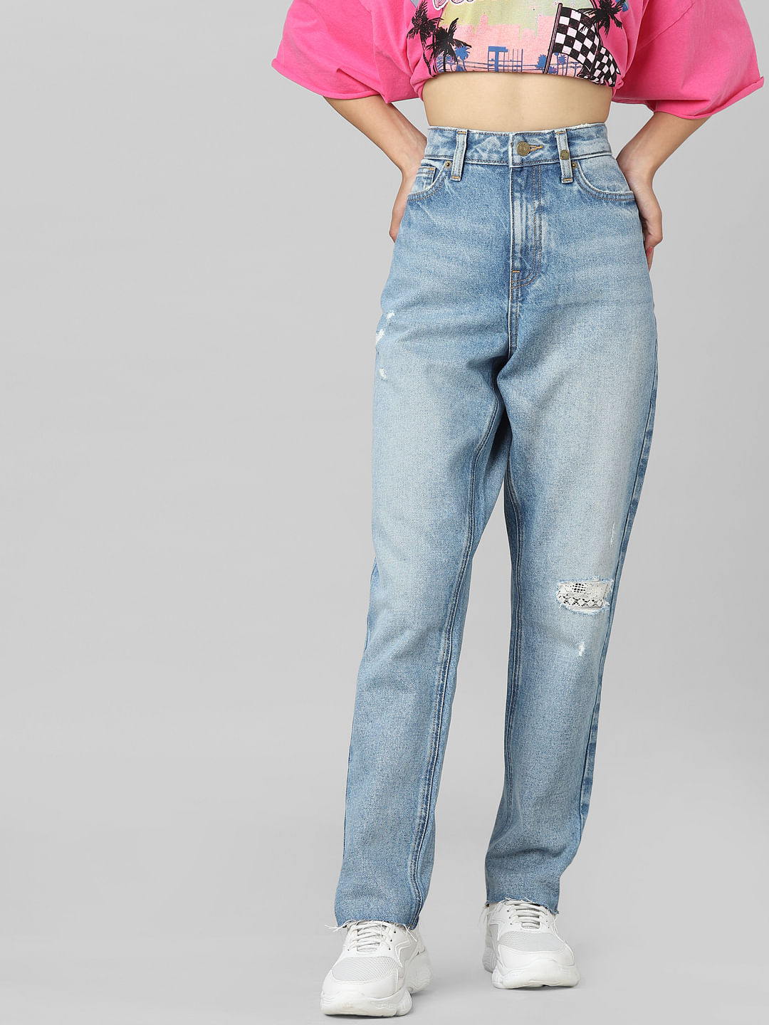 Buy NEON 9 Girls Boyfriend Loose Fit Denim Jeans Girls Jeans  Jeans  Denim  Jeans  Online at Best Prices in India  JioMart