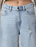 Blue High Rise Distressed Balloon Jeans
