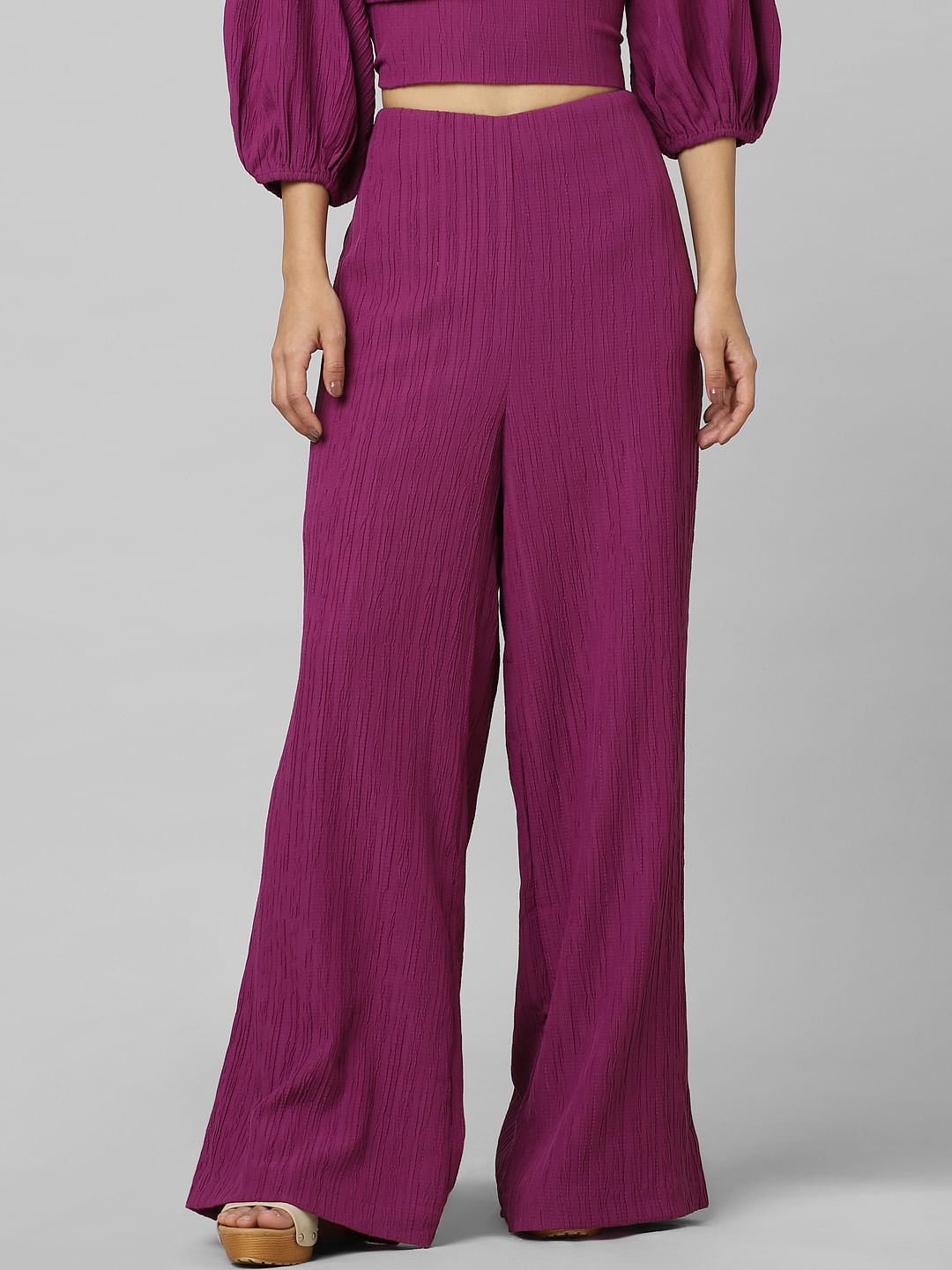 MenS Purple Formal Trouser Regular Fit