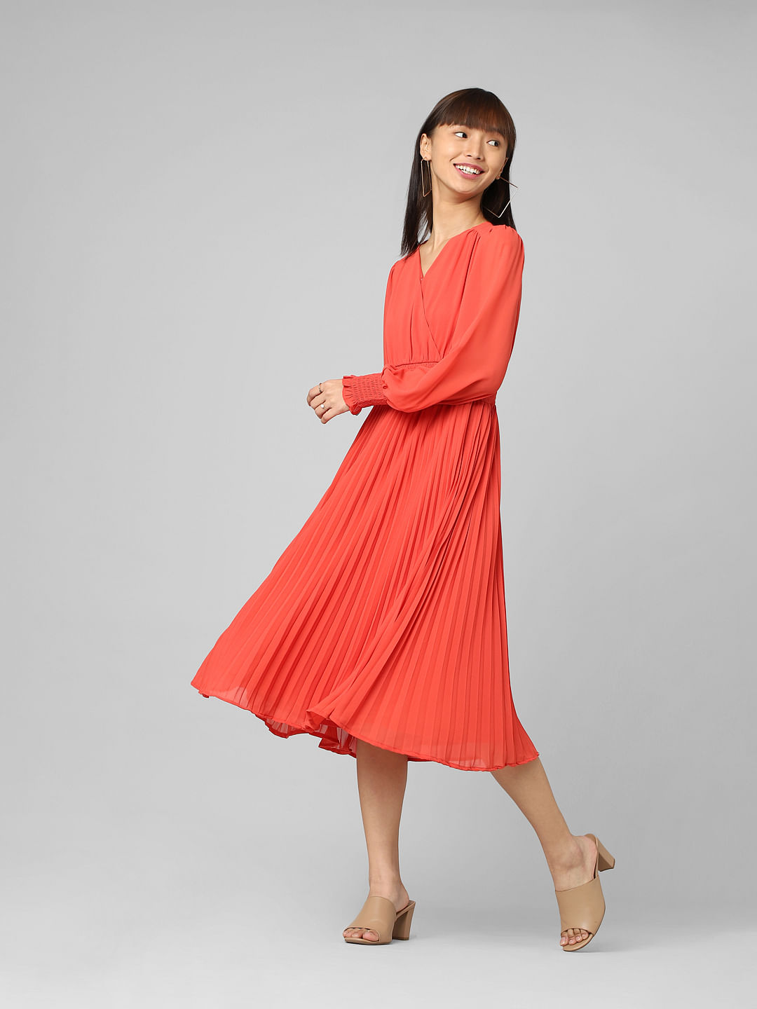 Miley Red Occasion Midi Dress - New In from Yumi UK