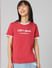 Red Slogan Printed T-shirt