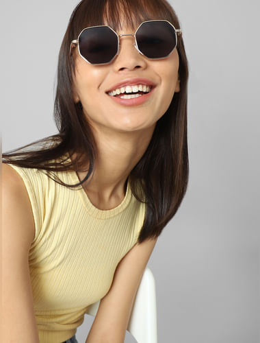 Golden Hexagonal Sunglasses