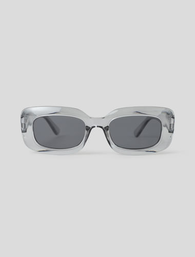 Grey Clear Rectangular Sunglasses
