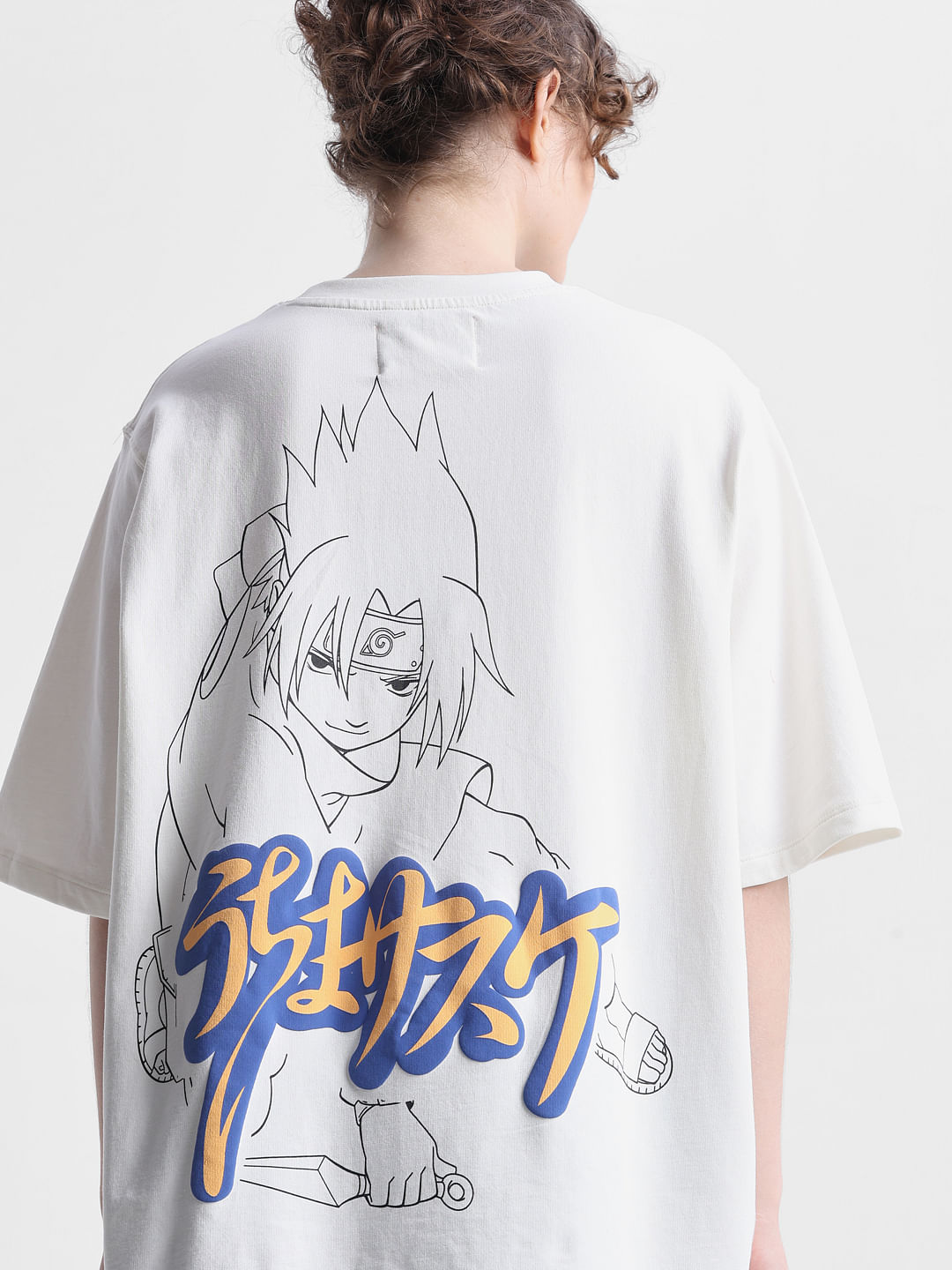 ONLY X NARUTO White Sasuke Naruto Unisex T shirt