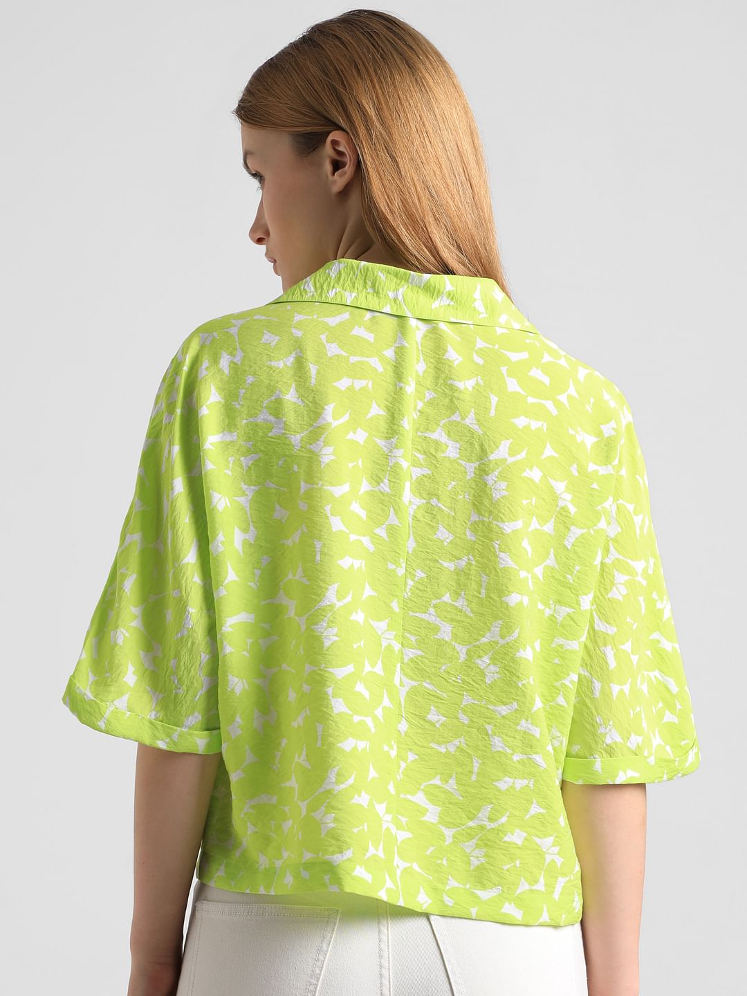 Lime Green Printed Shirt