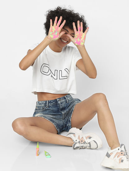 ONLY x FEVICRYL White Logo Print DIY Colouring T-shirt & Kit