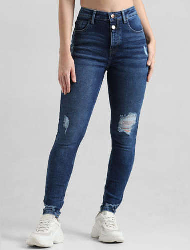 Blue Carmen Distressed Skinny Jeans